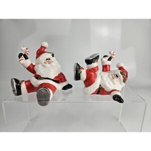 Set Of 2 Vintage Tumbling Santas Christmas Decor from OCI Omnibus 1986